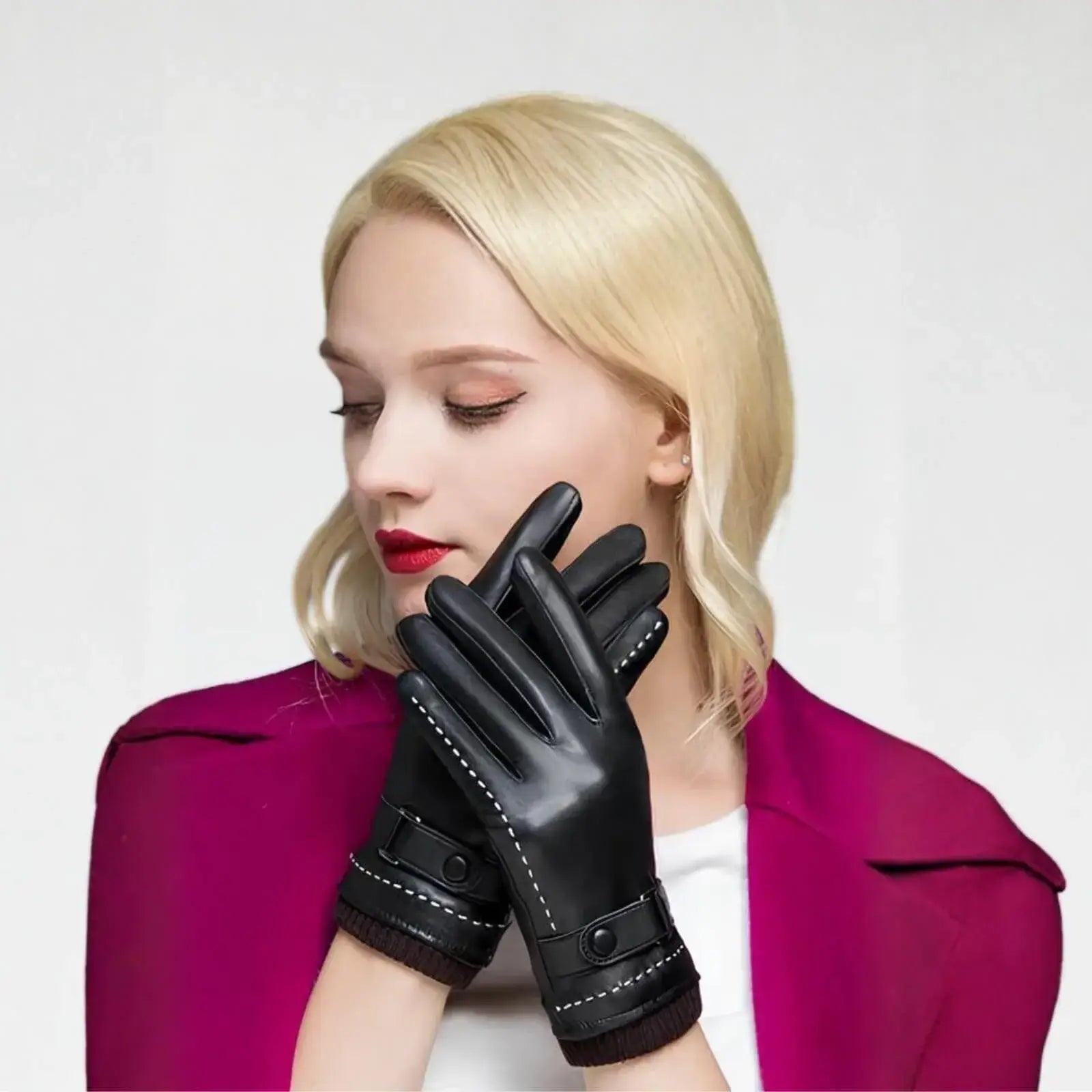 Cashmere-Lined Leather Gloves
