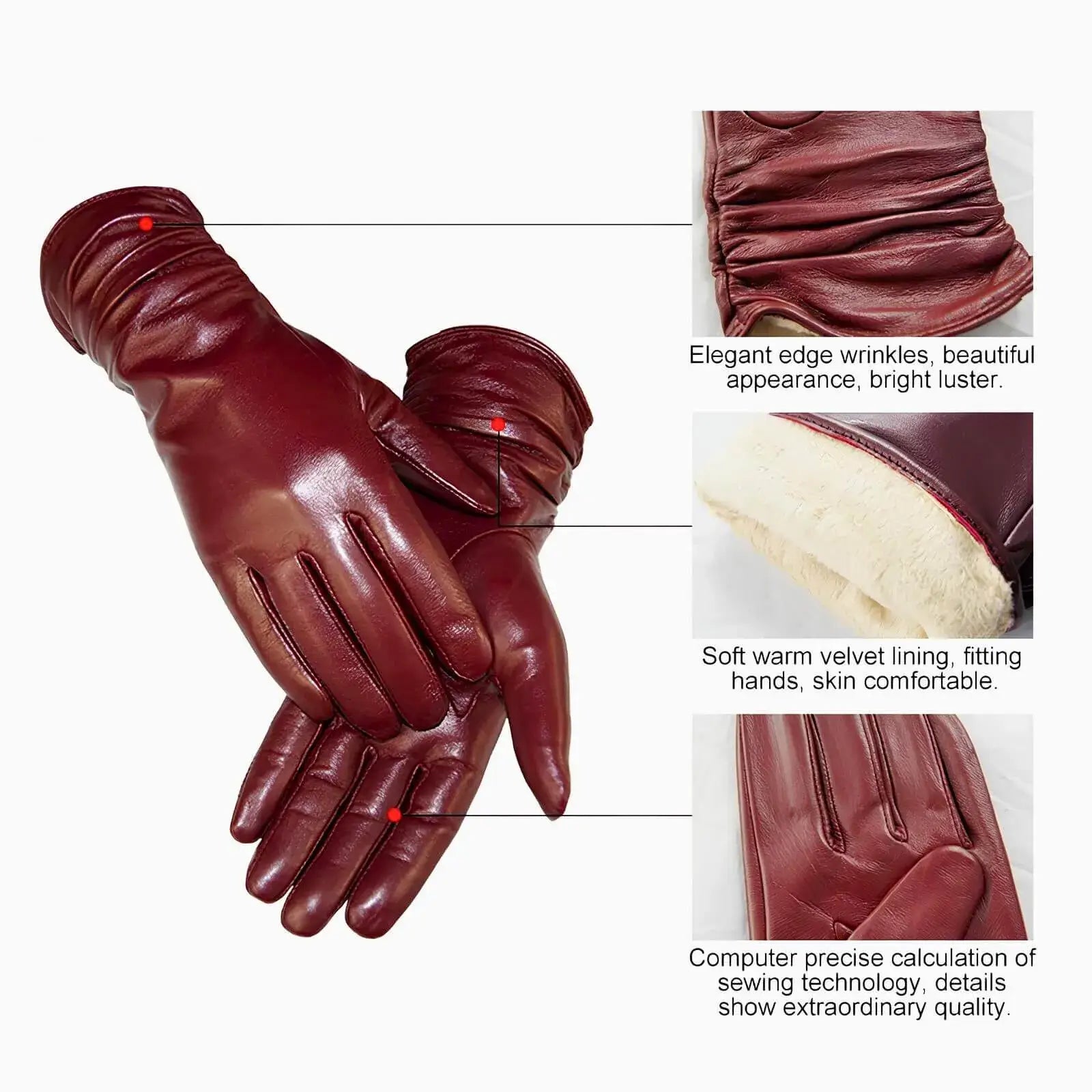 Nora Sheepskin Pleated Gloves